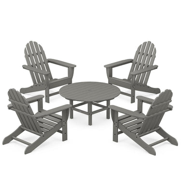 POLYWOOD Classic Adirondack 5-Piece Conversation Set - Slate Grey